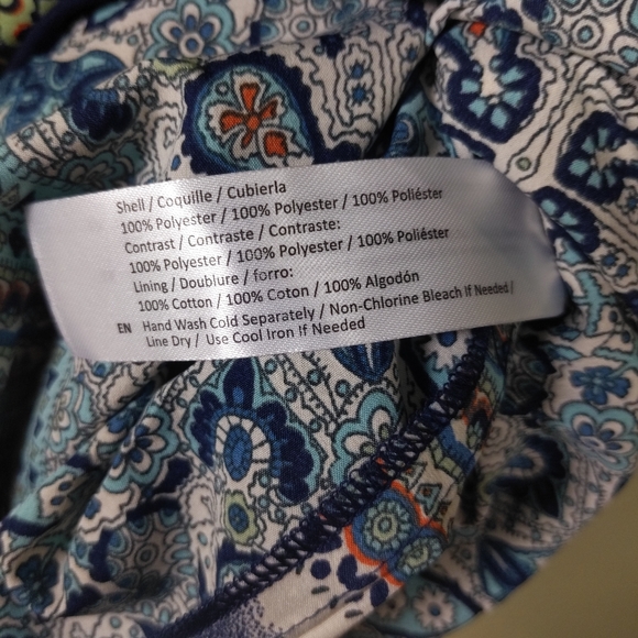 NWOT Band of Gypsies Blue Paisley Bustier Mini Fit and Flare Dress - Picture 6 of 8